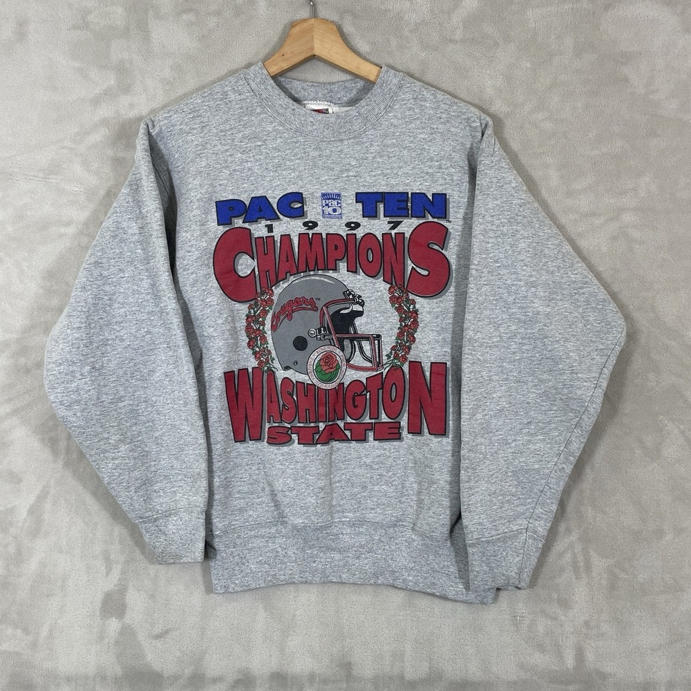 Vtg Washington State Cougars Crewneck Sweatshirt Mens M Pac Ten 1997 Champions